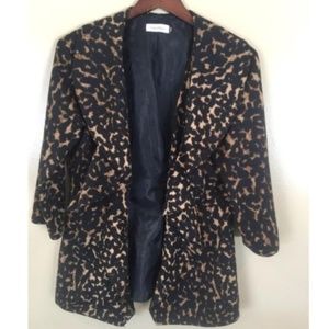 Calvin Klein Black Cashew Animal Print Jacket Sz8